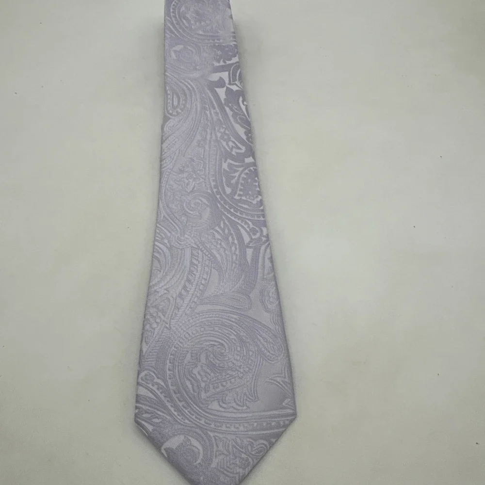 Barry Wang Hand Made 100% Silk Men's Neck Tie Lavender Textured 59